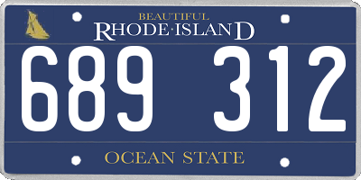 RI license plate 689312