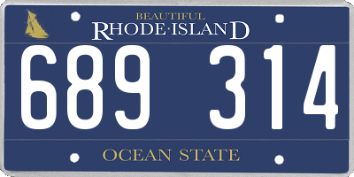 RI license plate 689314