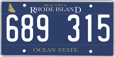RI license plate 689315