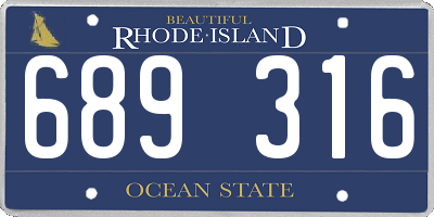 RI license plate 689316