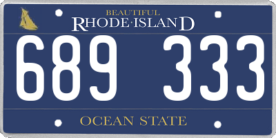 RI license plate 689333