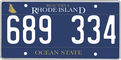 RI license plate 689334