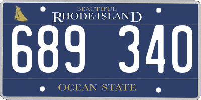 RI license plate 689340