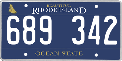 RI license plate 689342