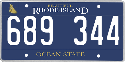 RI license plate 689344