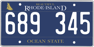 RI license plate 689345
