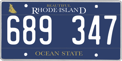 RI license plate 689347