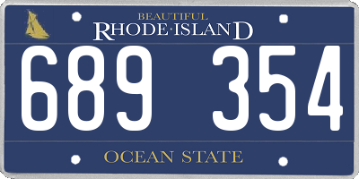 RI license plate 689354