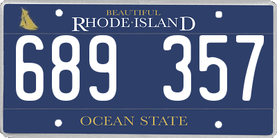 RI license plate 689357