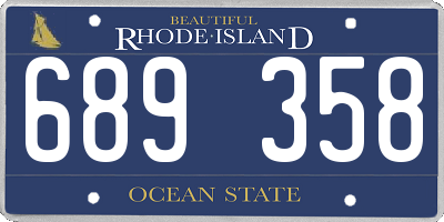 RI license plate 689358