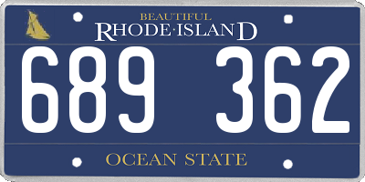 RI license plate 689362