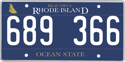 RI license plate 689366