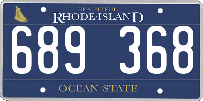 RI license plate 689368
