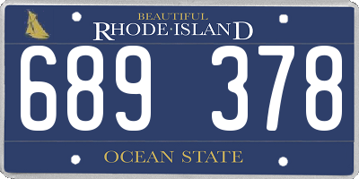 RI license plate 689378