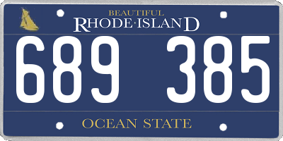 RI license plate 689385