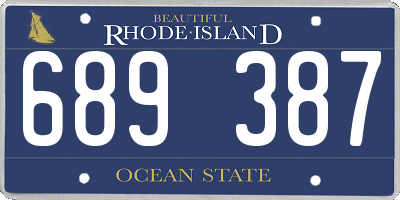 RI license plate 689387