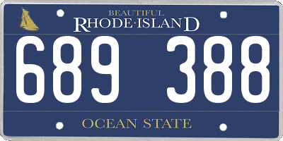 RI license plate 689388