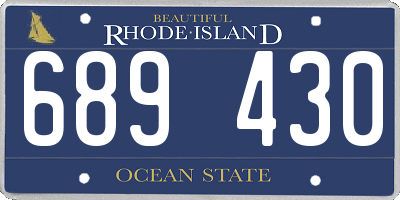 RI license plate 689430