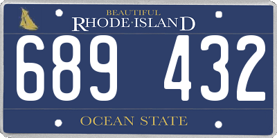 RI license plate 689432