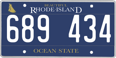 RI license plate 689434