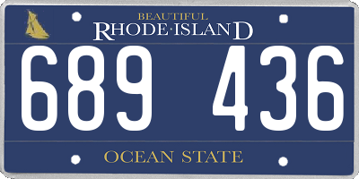 RI license plate 689436