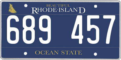 RI license plate 689457