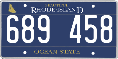RI license plate 689458