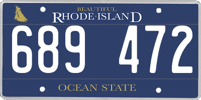 RI license plate 689472