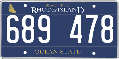 RI license plate 689478