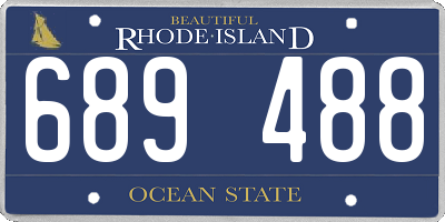 RI license plate 689488