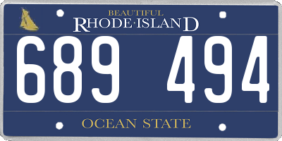 RI license plate 689494