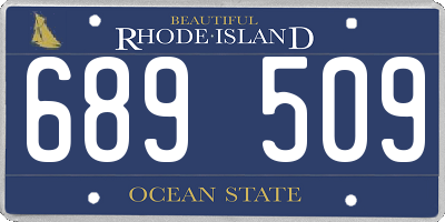 RI license plate 689509