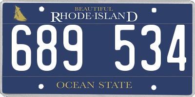 RI license plate 689534