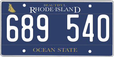 RI license plate 689540