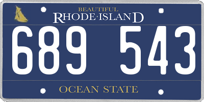 RI license plate 689543