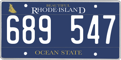 RI license plate 689547