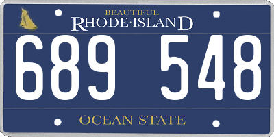 RI license plate 689548