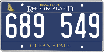 RI license plate 689549