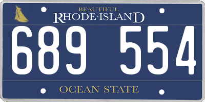 RI license plate 689554