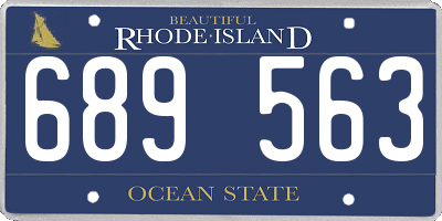 RI license plate 689563