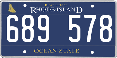 RI license plate 689578