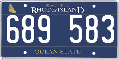 RI license plate 689583