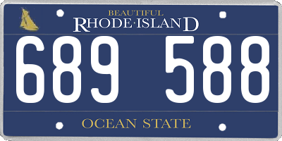 RI license plate 689588