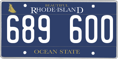 RI license plate 689600