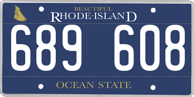 RI license plate 689608