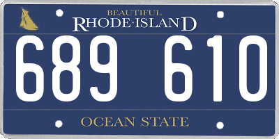 RI license plate 689610