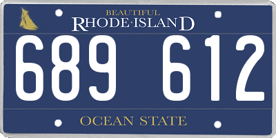 RI license plate 689612