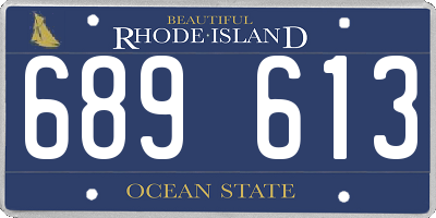 RI license plate 689613