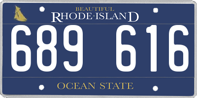 RI license plate 689616