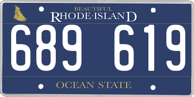 RI license plate 689619